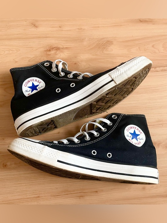 Converse Shoes - Converse Black High Top Sneakers with White Accents Women’s 10.0 US